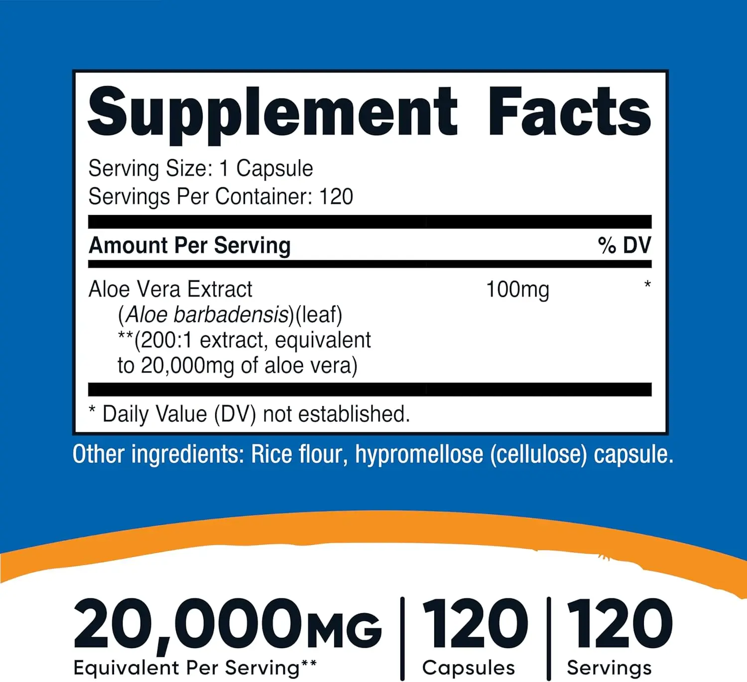 Nutricost Aloe Vera 20,000 mg Capsules